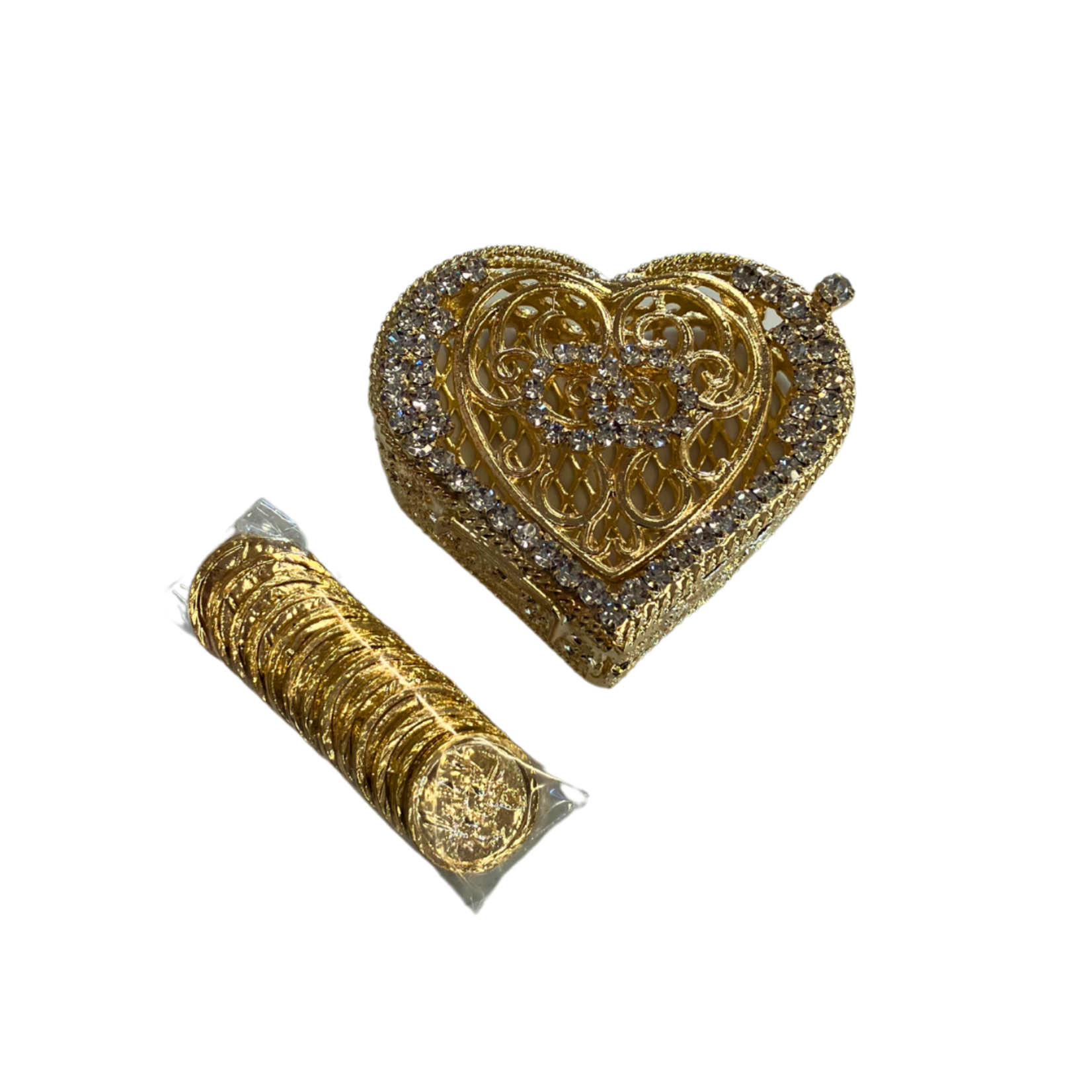 Gold Arras With Heart Shaped Case