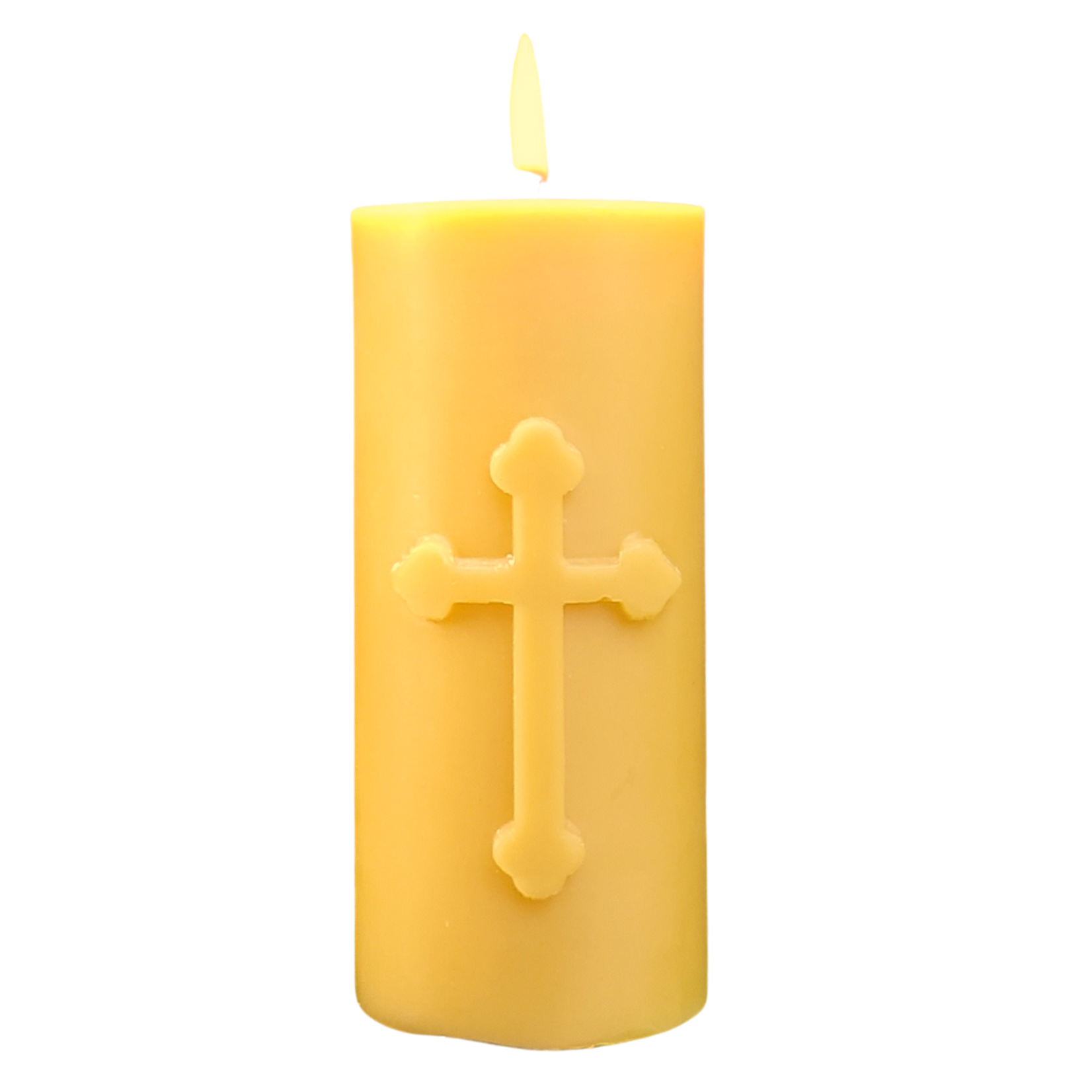 100% Beeswax Candle Pillar with Cross