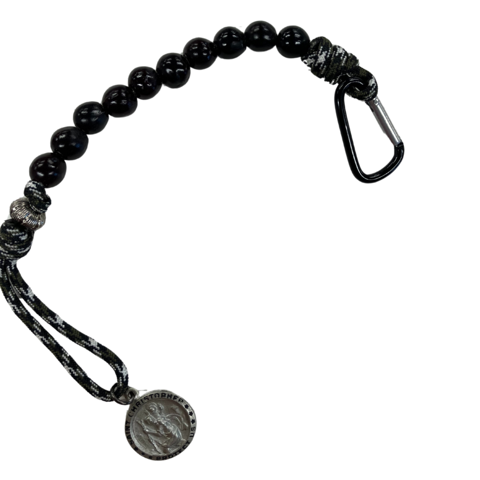 St Christopher Green Camo Cord with Clip