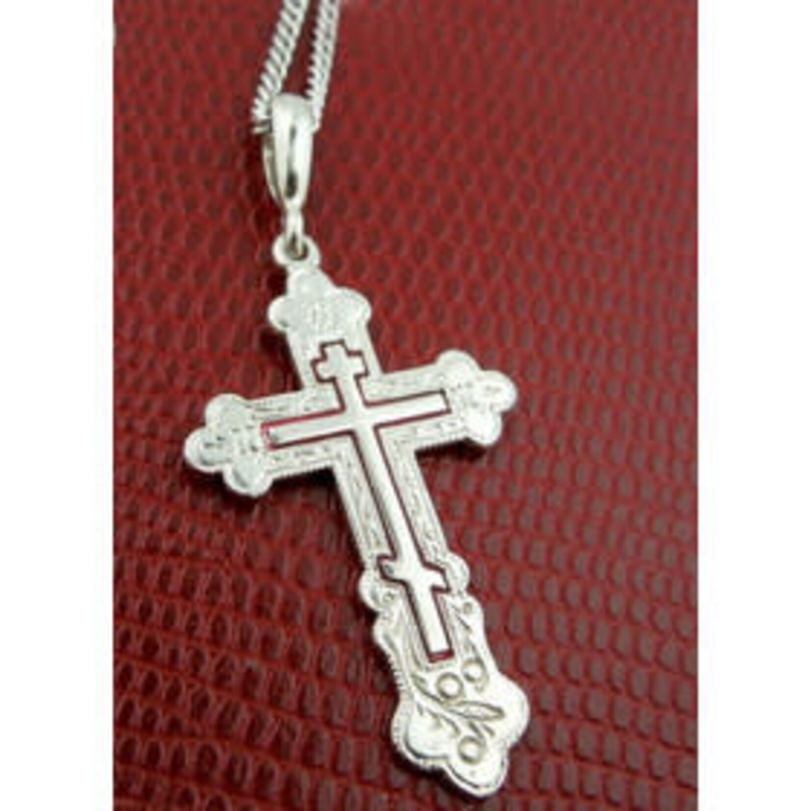 Sterling Silver Three Barred Cross Pendant