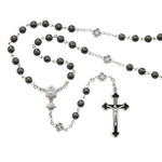 First Communion Rosary Hematite