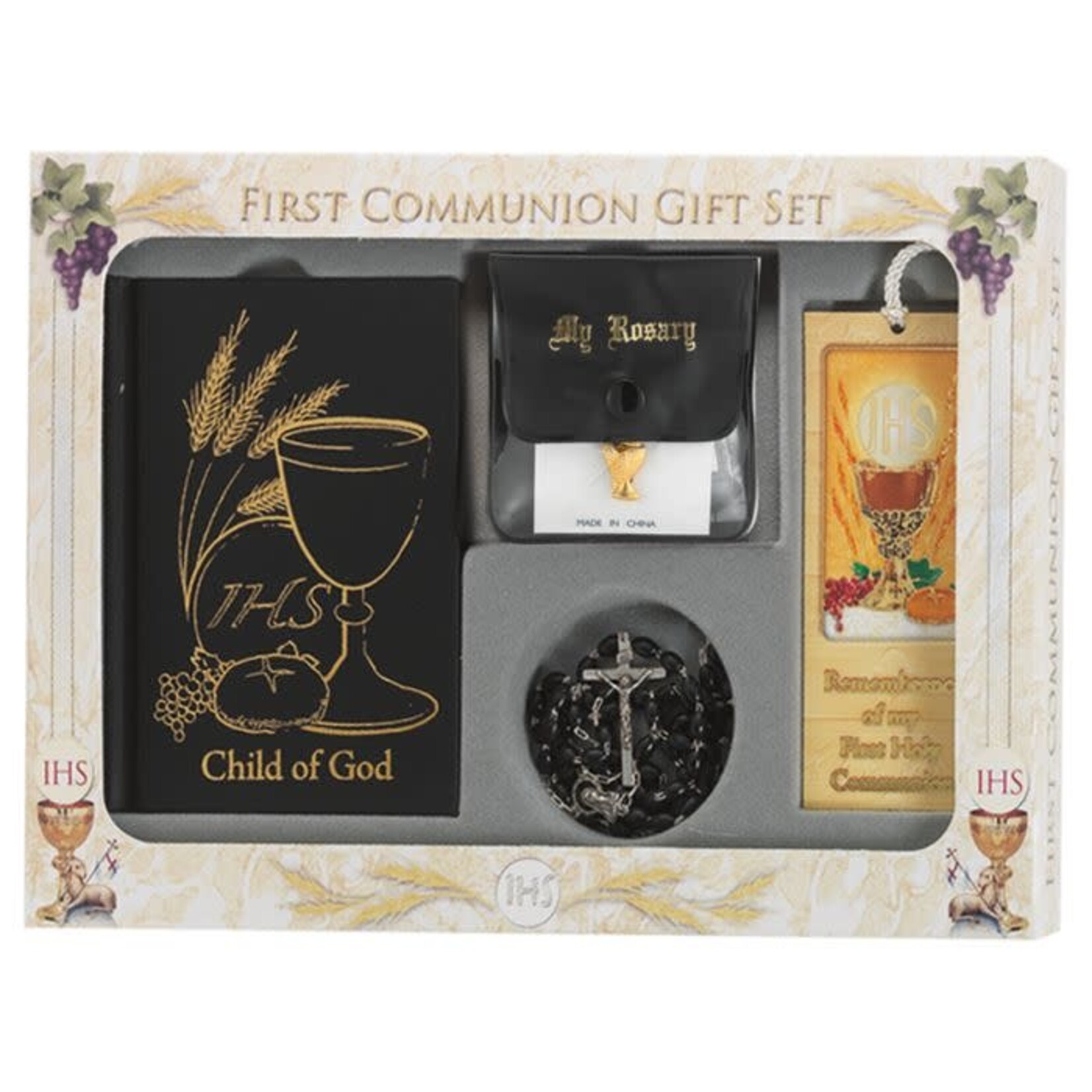 Black First Holy Communion Gift Set