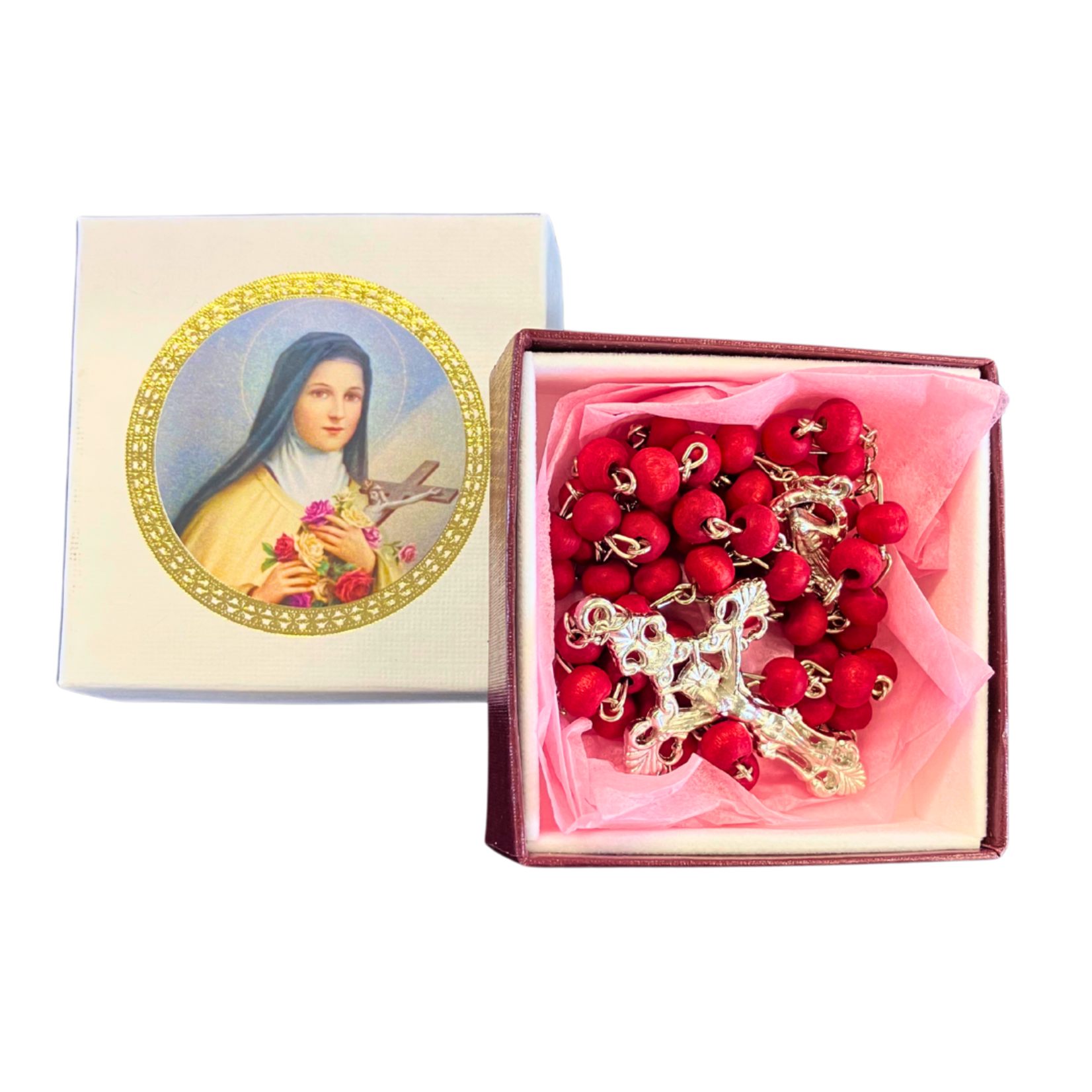 Red Rose Scented Wood Rosary