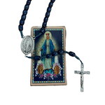 Large Blue Miraculous Wood Rosary LATIN