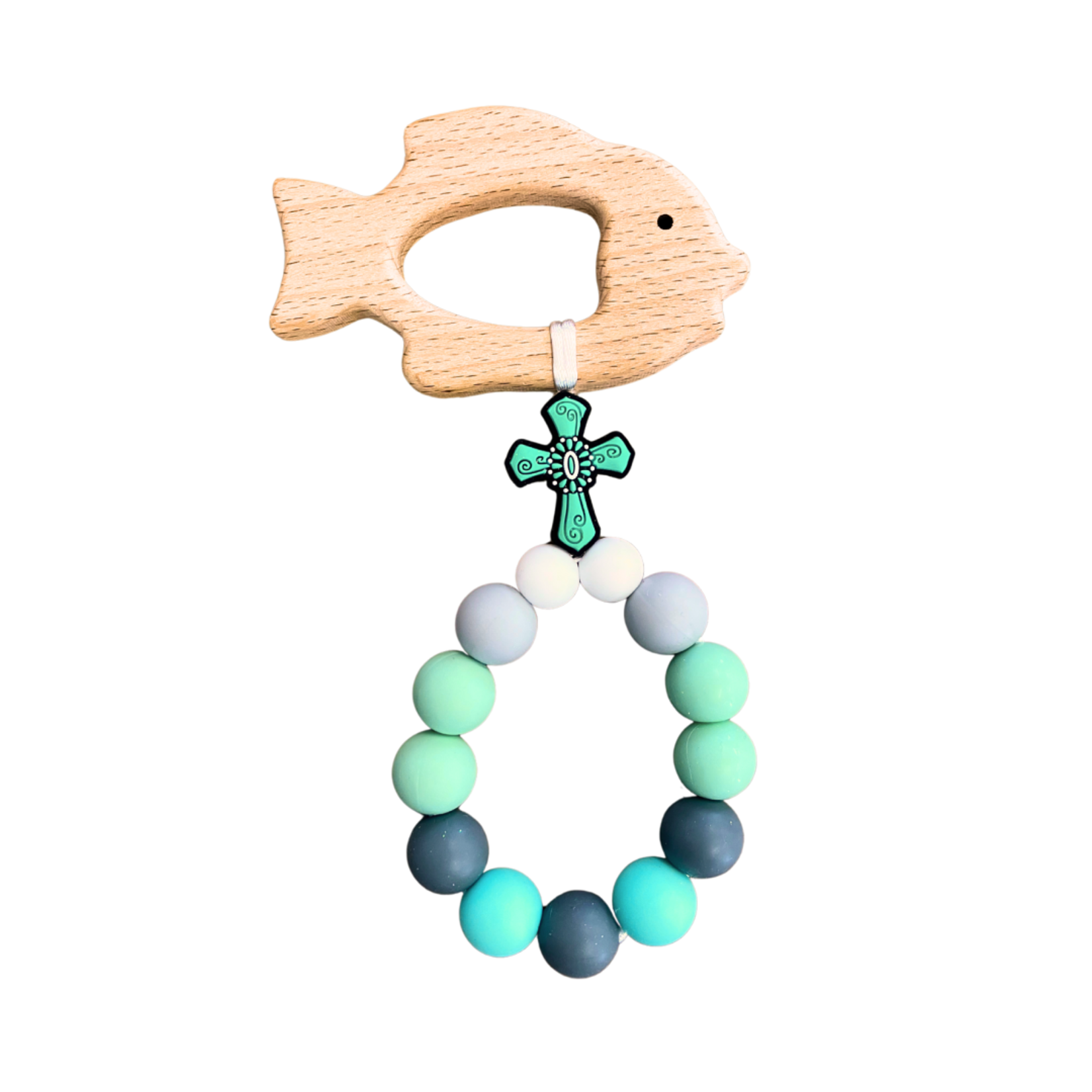 Pen & Tote Baby Teething Ring with Fish
