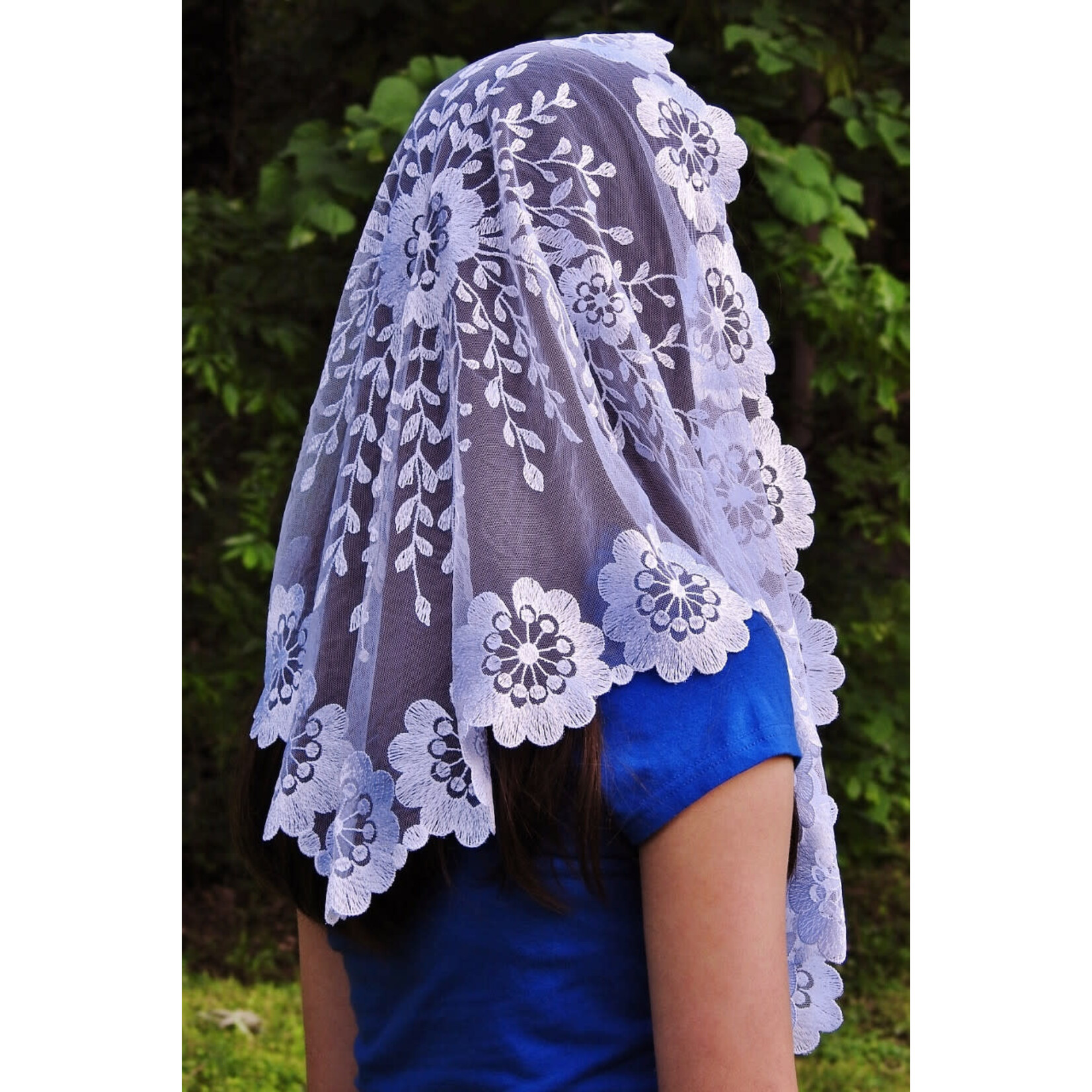 Authentic Spanish Flower Mantilla White