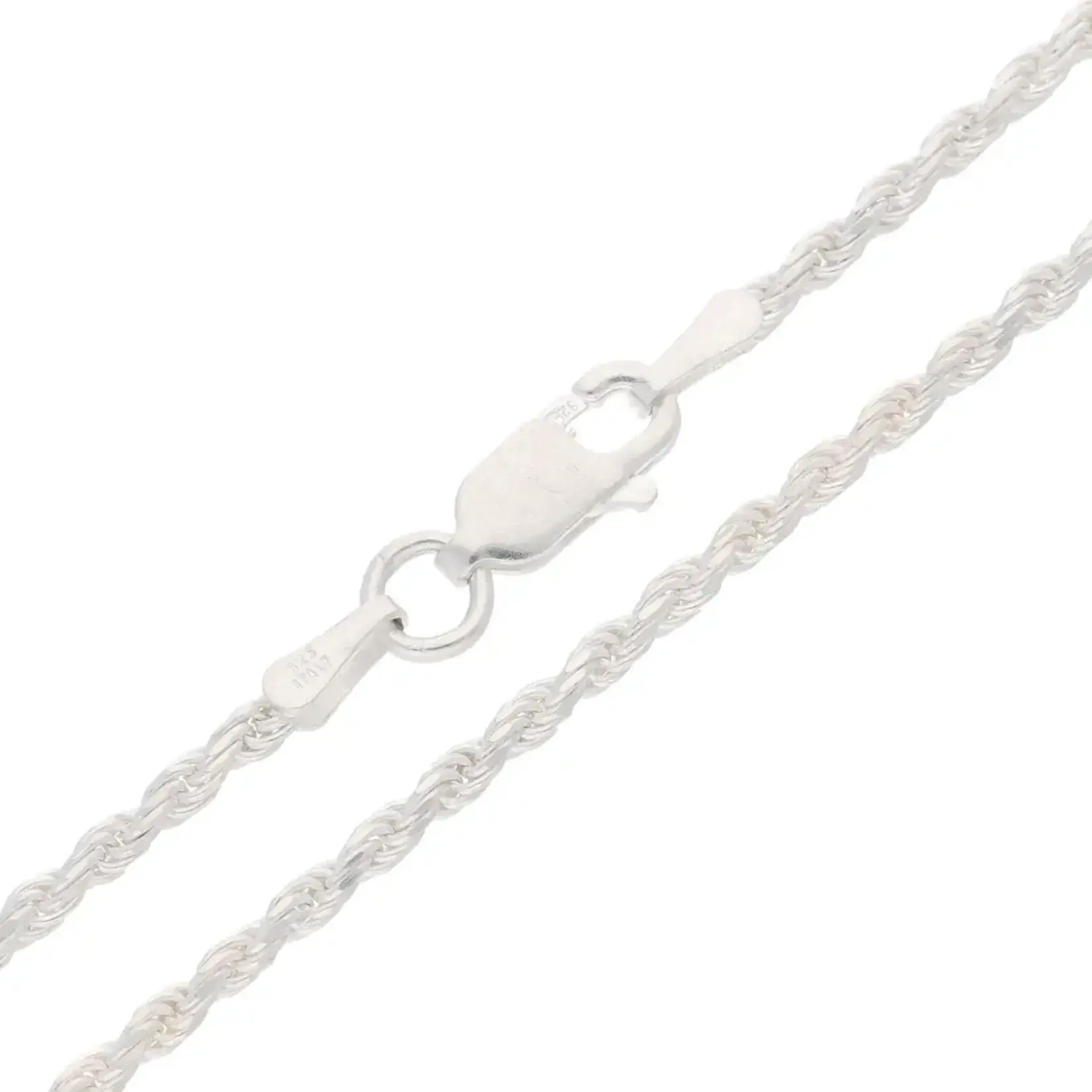 Sterling Silver Diamond Cut Rope Chain