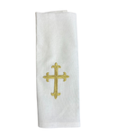 White  Linen Towel with Cross