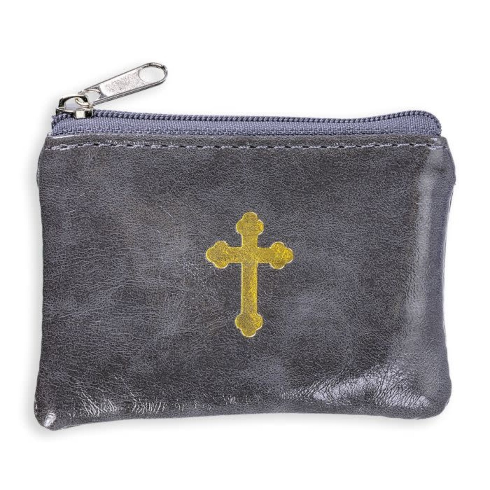 Rosary Pouch Grey with Cross
