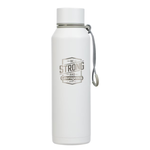 Water Bottle White Be Strong and Courageous