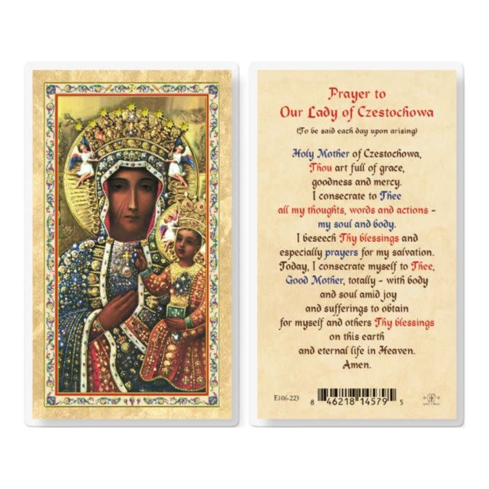 Prayer Card Our Lady of Częstochowa
