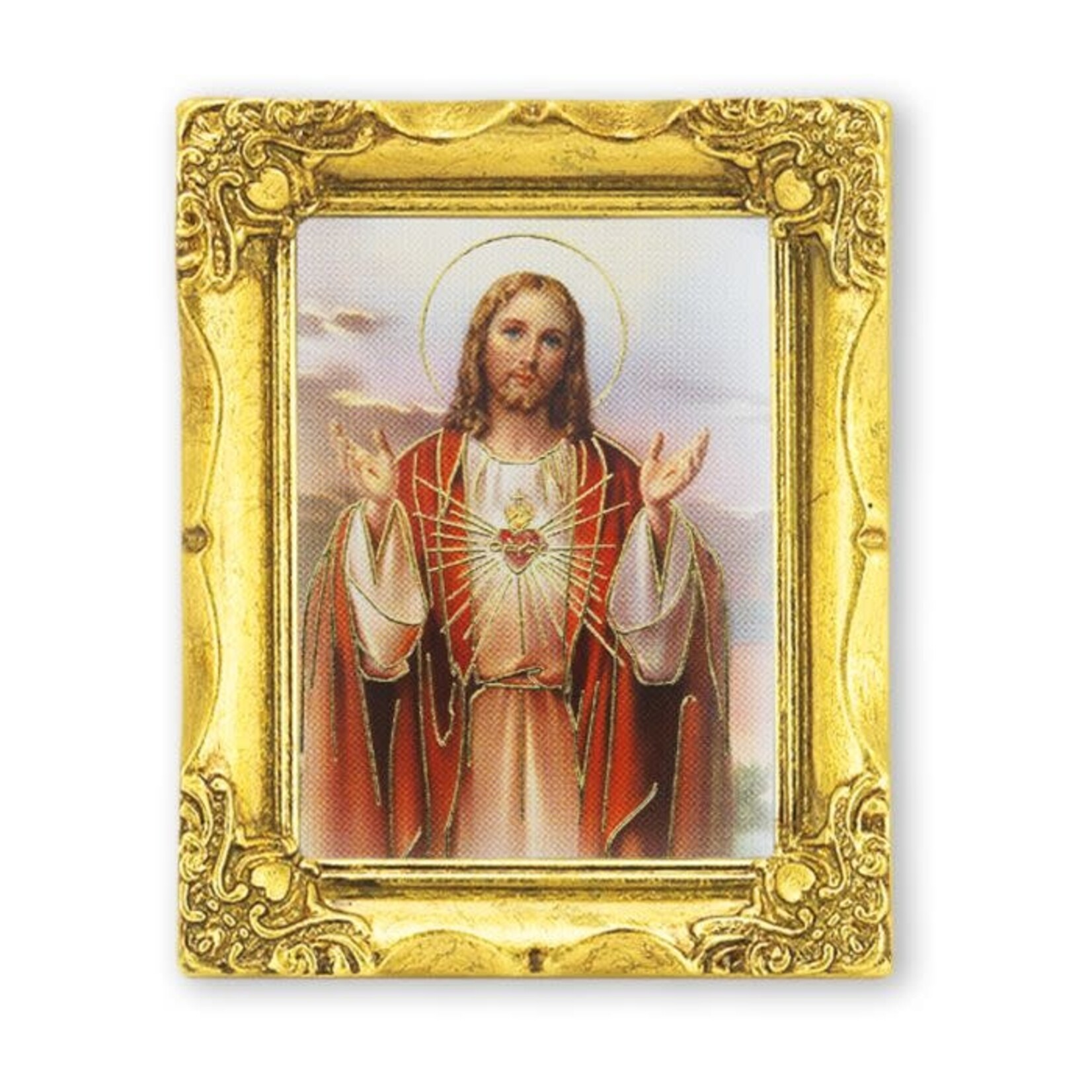 Sacred Heart Mini Framed Print Red