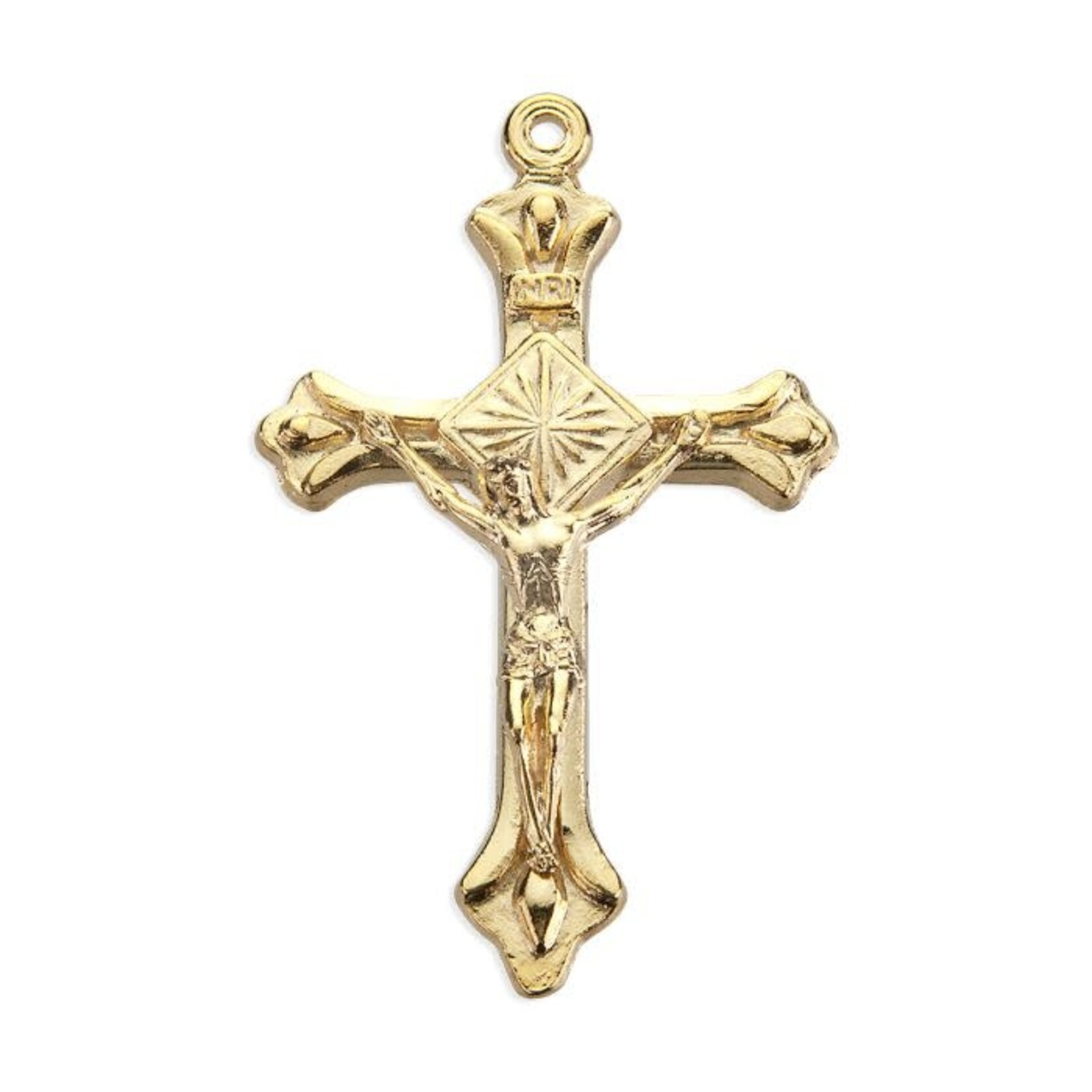 Flared Tip Gold Crucifix for Rosary