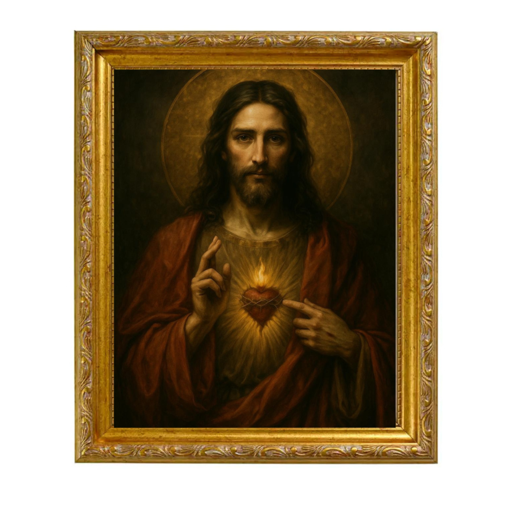 Gold Frame Sacred Heart of Jesus Modern Print
