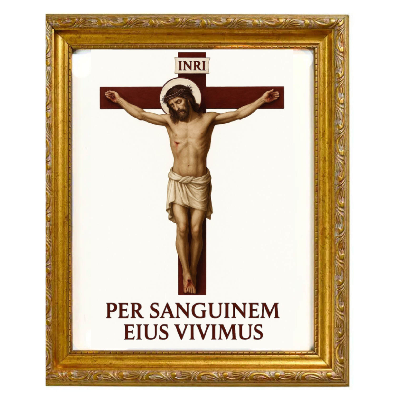 Gold Framed Crucifixion Poster