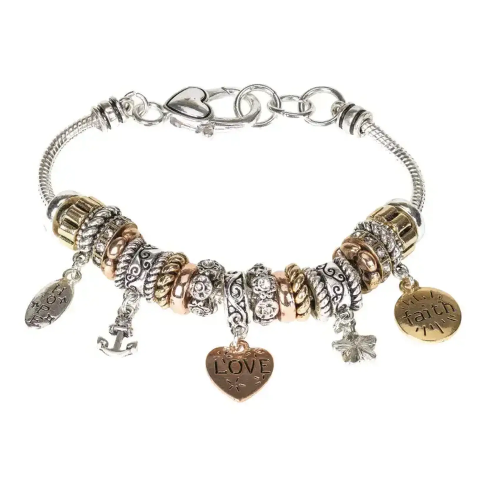 Faith Hope Love Dangle Bracelet