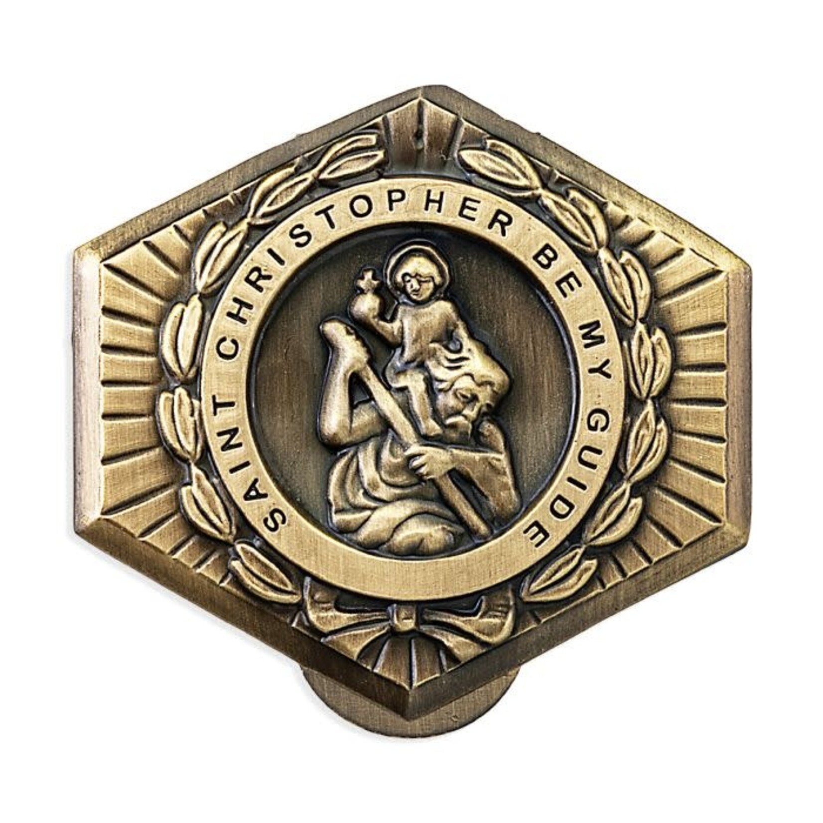 Visor Clip Saint Christopher Brass