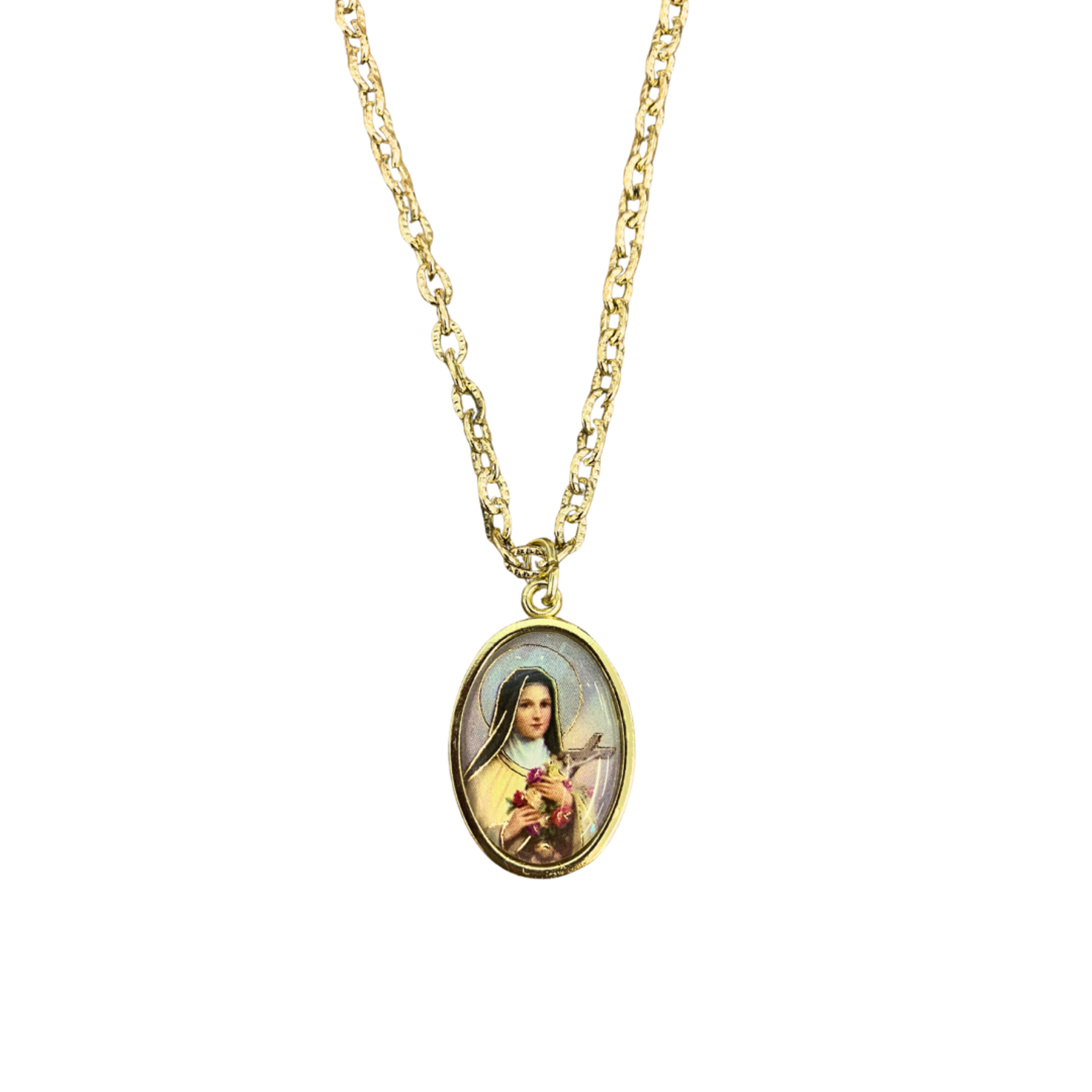St Therese in Color Medal w/ Chain