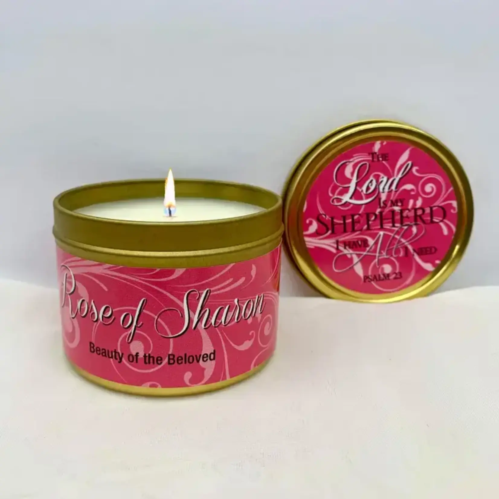 Abba Jerusalem Rose of Sharon Candle Tin