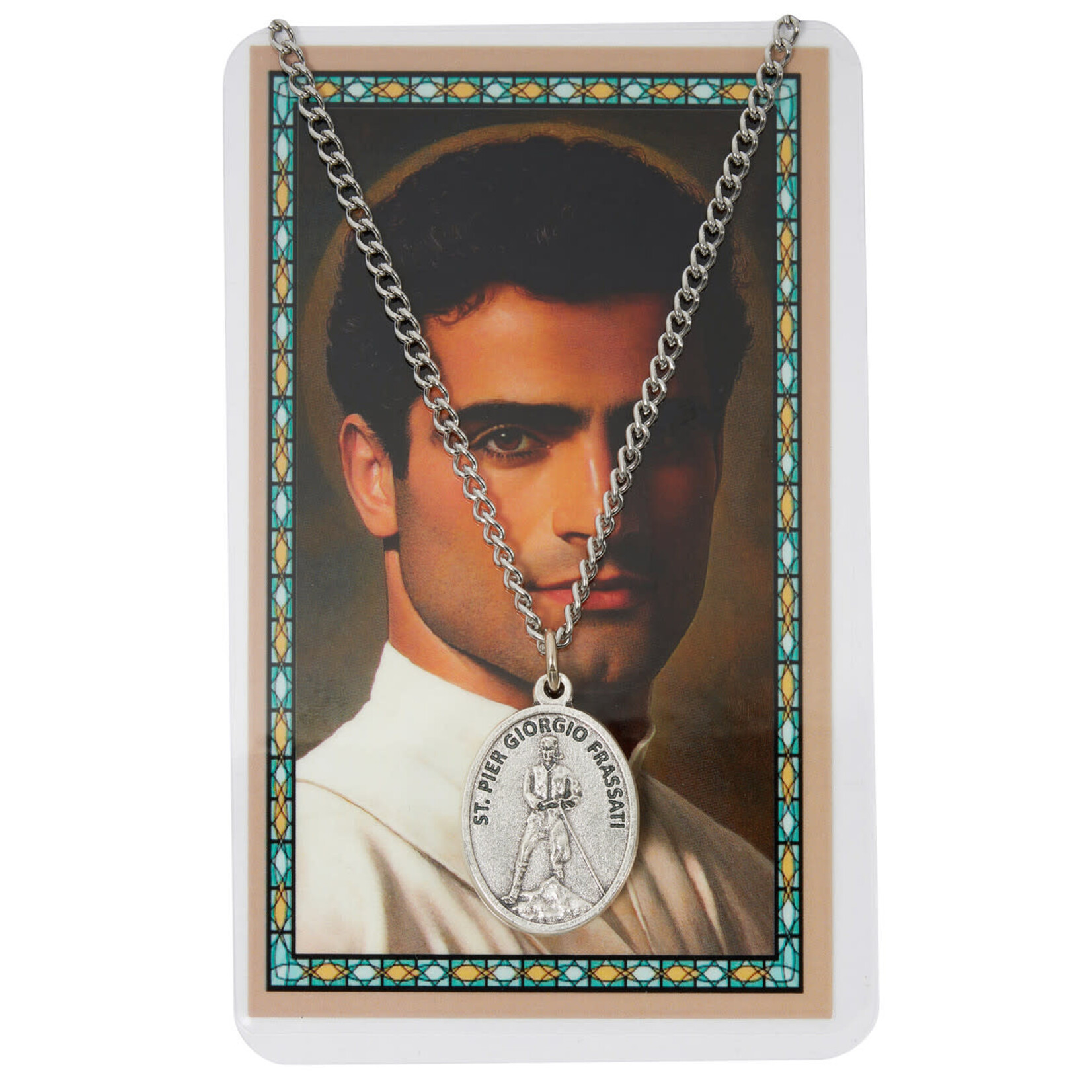 St Pier Giorgio Frassati Medal with Prayer Card