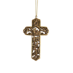 Gold Cross Nativity Ornament