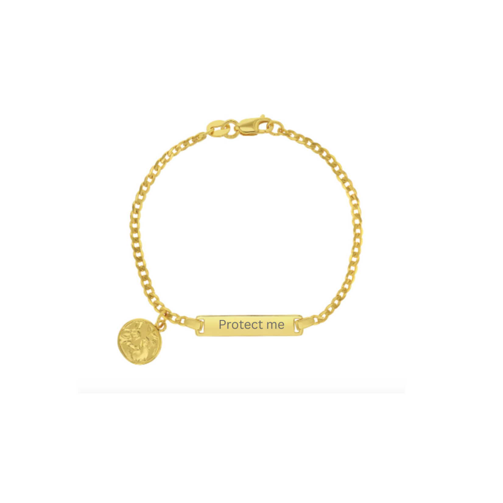 Gold over Sterling Baby Bracelet Guardian Angel