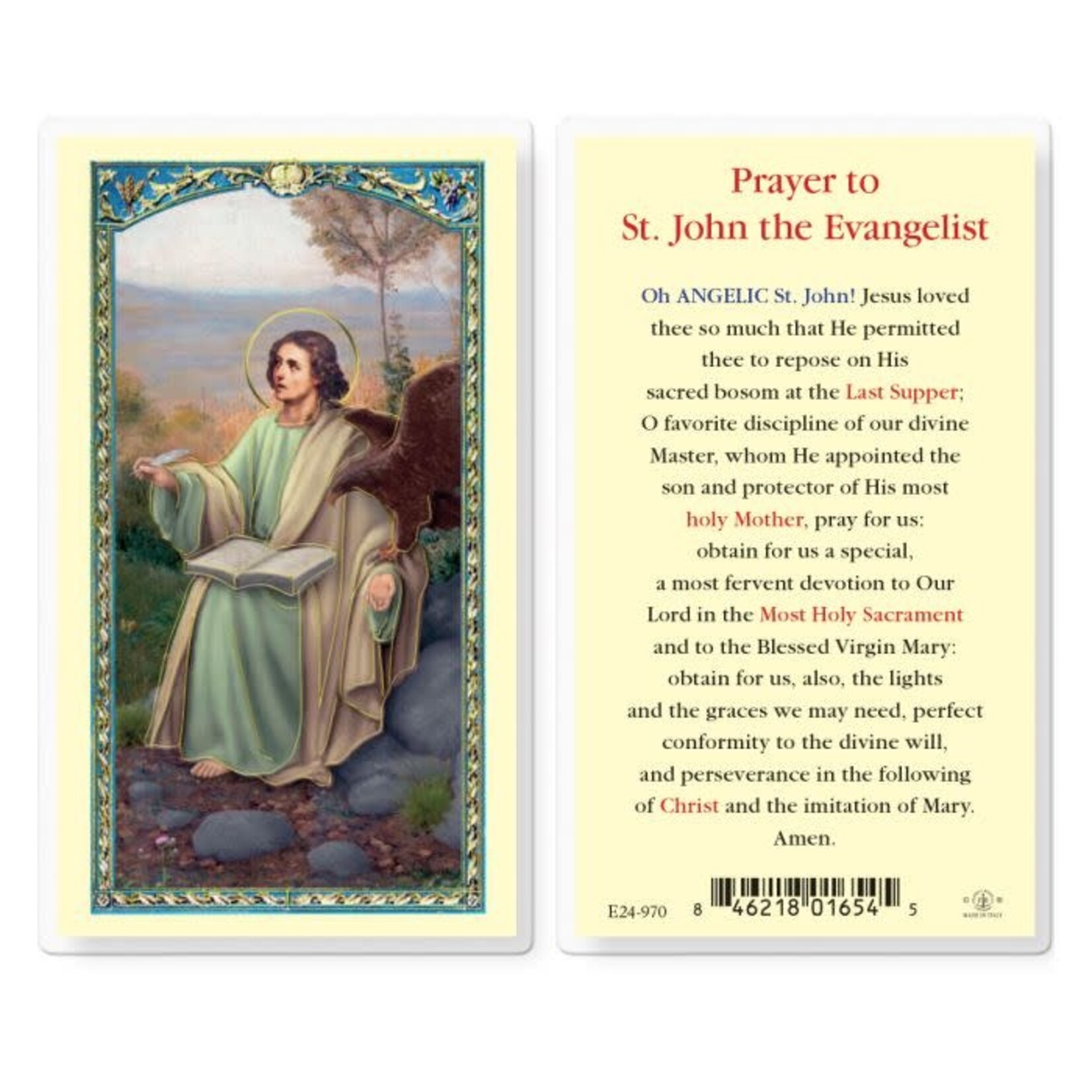 Prayer Card to St John the Evangelist