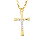 Two-Tone Gold Crucifix Flared