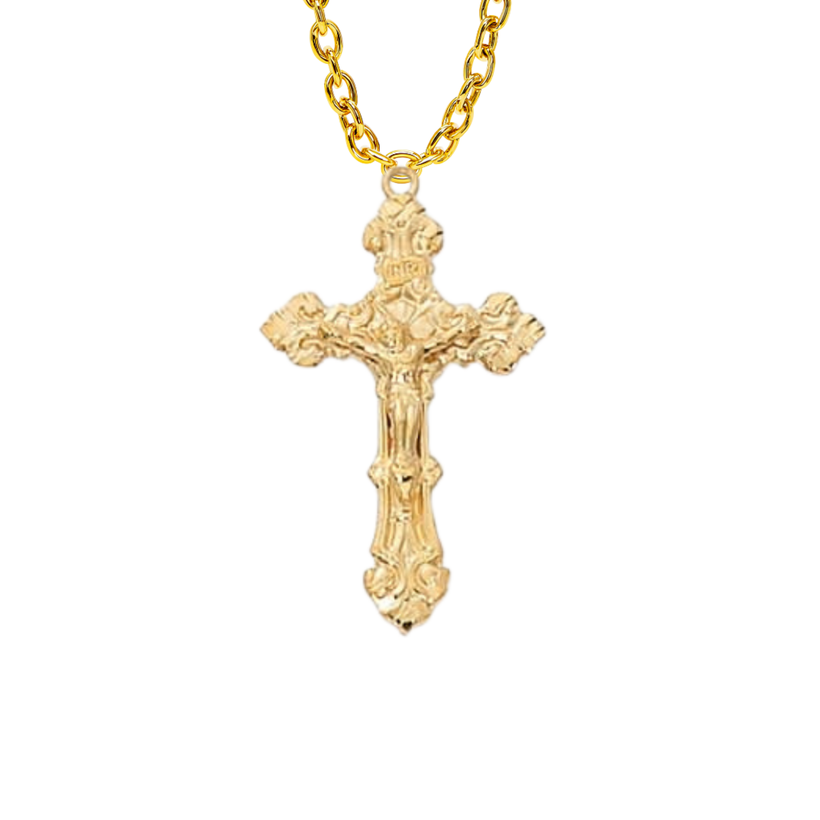 Crucifix Gold over Sterling Ornate