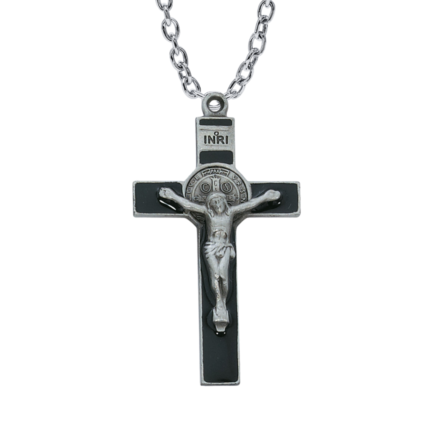 Pewter Saint Benedict Crucifix