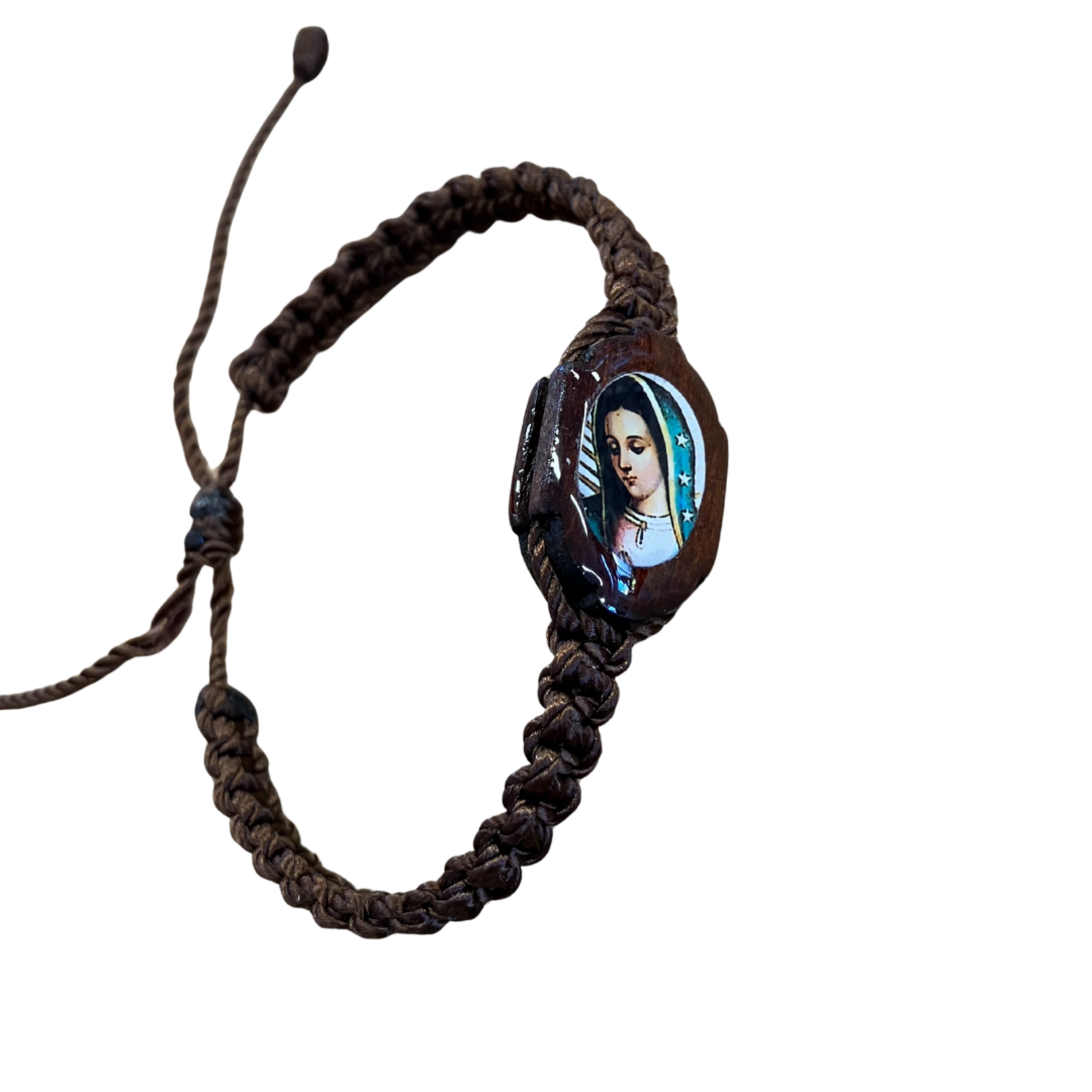 Our Lady of Guadalupe Brown Cord Bracelet