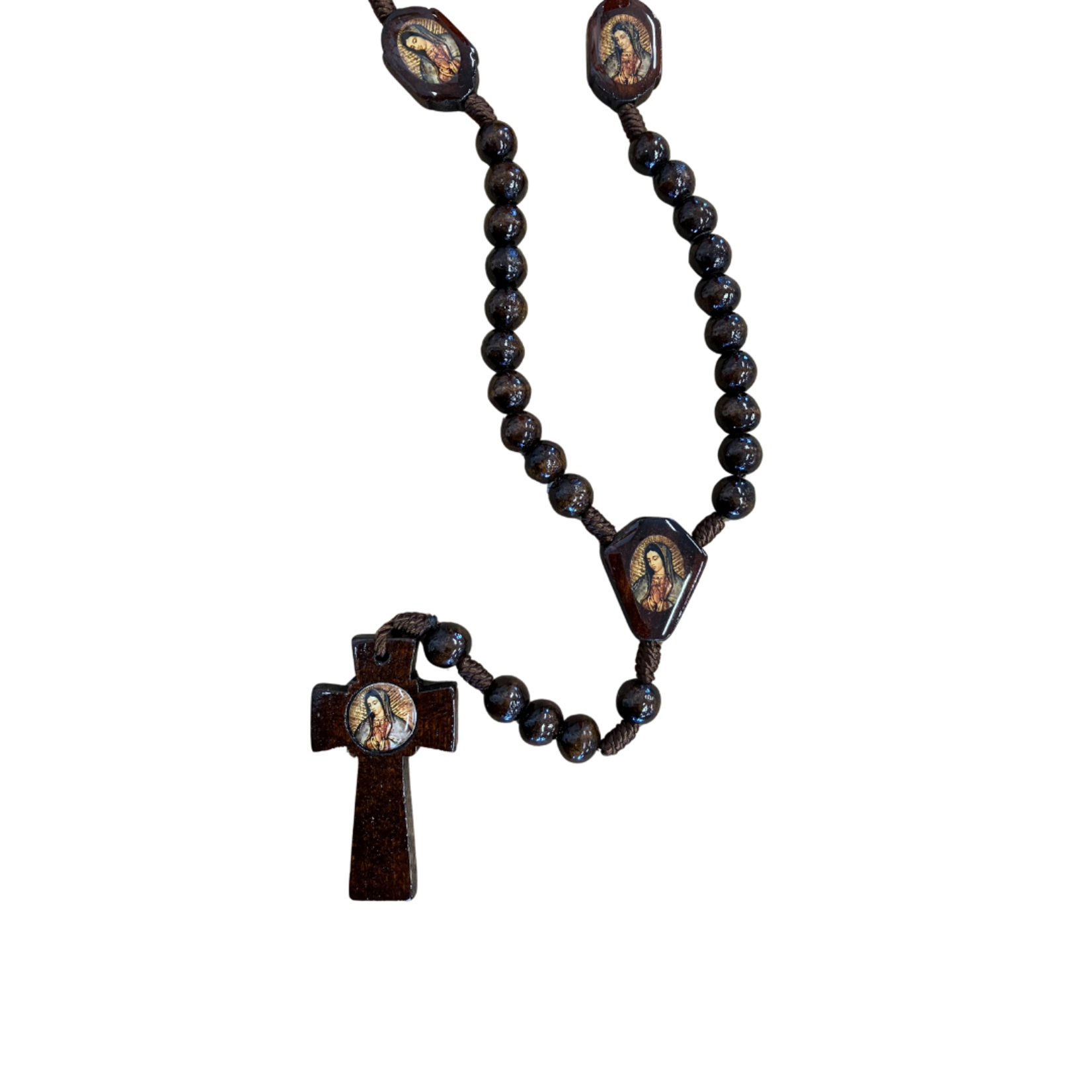 Our Lady of Guadalupe Wood Bead Rosary