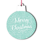 Merry Christmas Round Wood Ornament