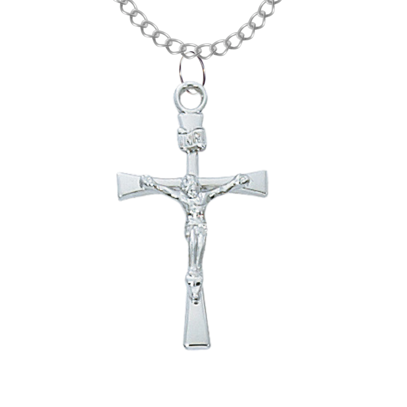 Sterling Silver Flared Crucifix L9119