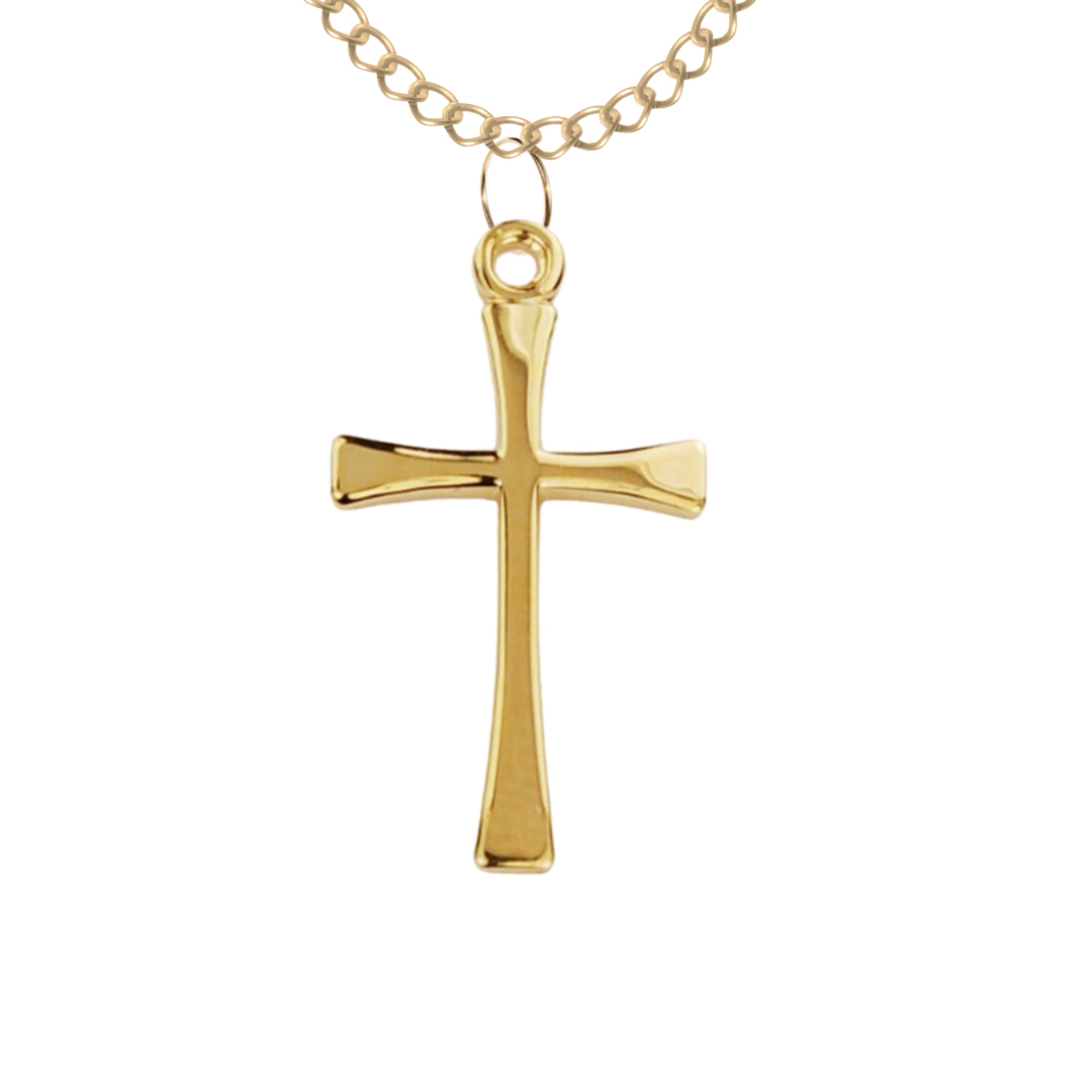 Gold over Sterling Flared Cross J9189