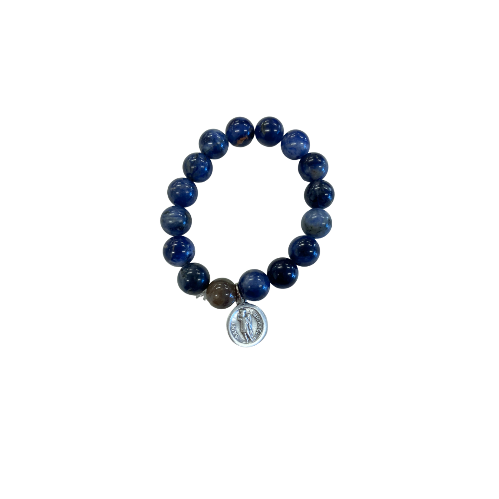 Small Blue Sodalite St Michael Boy's Bracelet