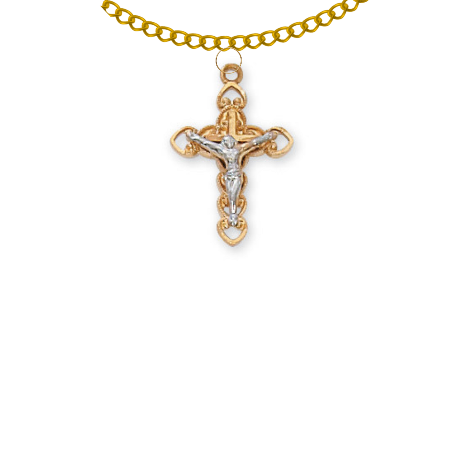 Two-Tone Gold Crucifix Filigree JT9112