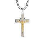 St Benedict Crucifix Sterling TwoTone L9199