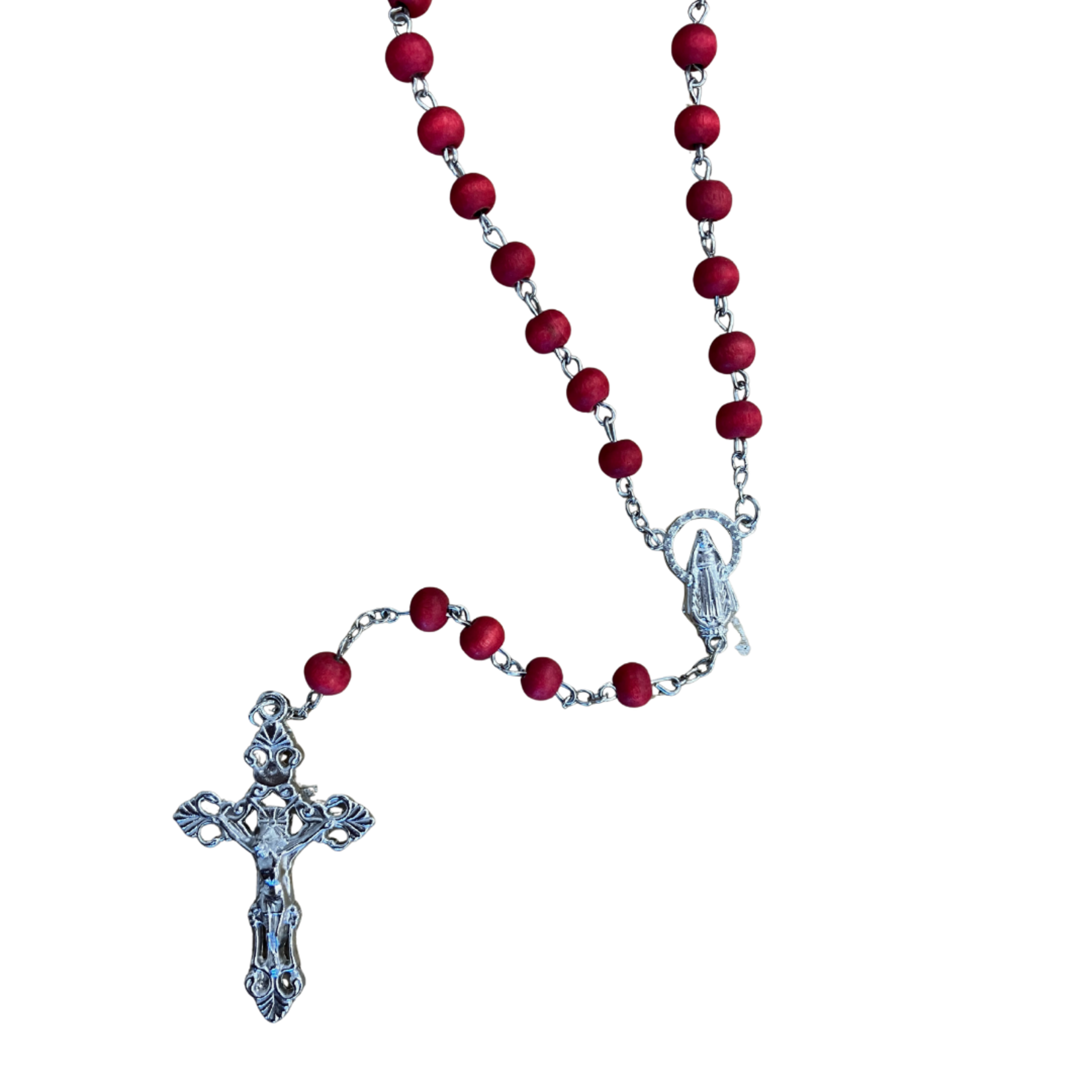 Red Rose Scented Wood Rosary