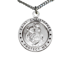 Sterling Saint Christopher Round Medal