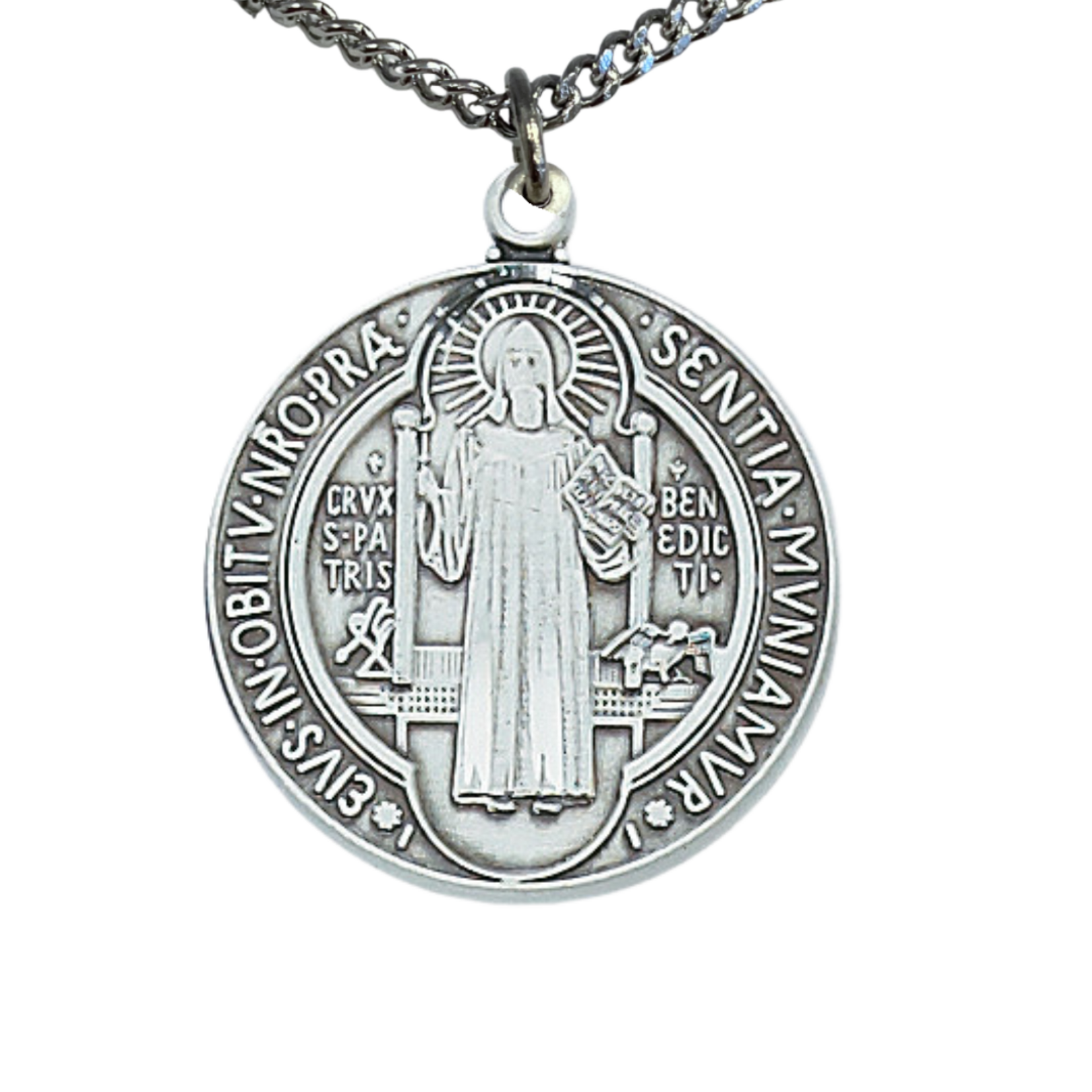 Large Saint Benedict Medal Sterling Silver L2514BN