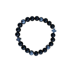 Onyx and Hematite cross Stretch Bracelet