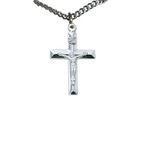 Sterling Silver Crucifix Beveled Edge Small L8010