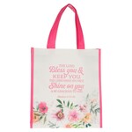 Floral Lord Bless You Tote Bag