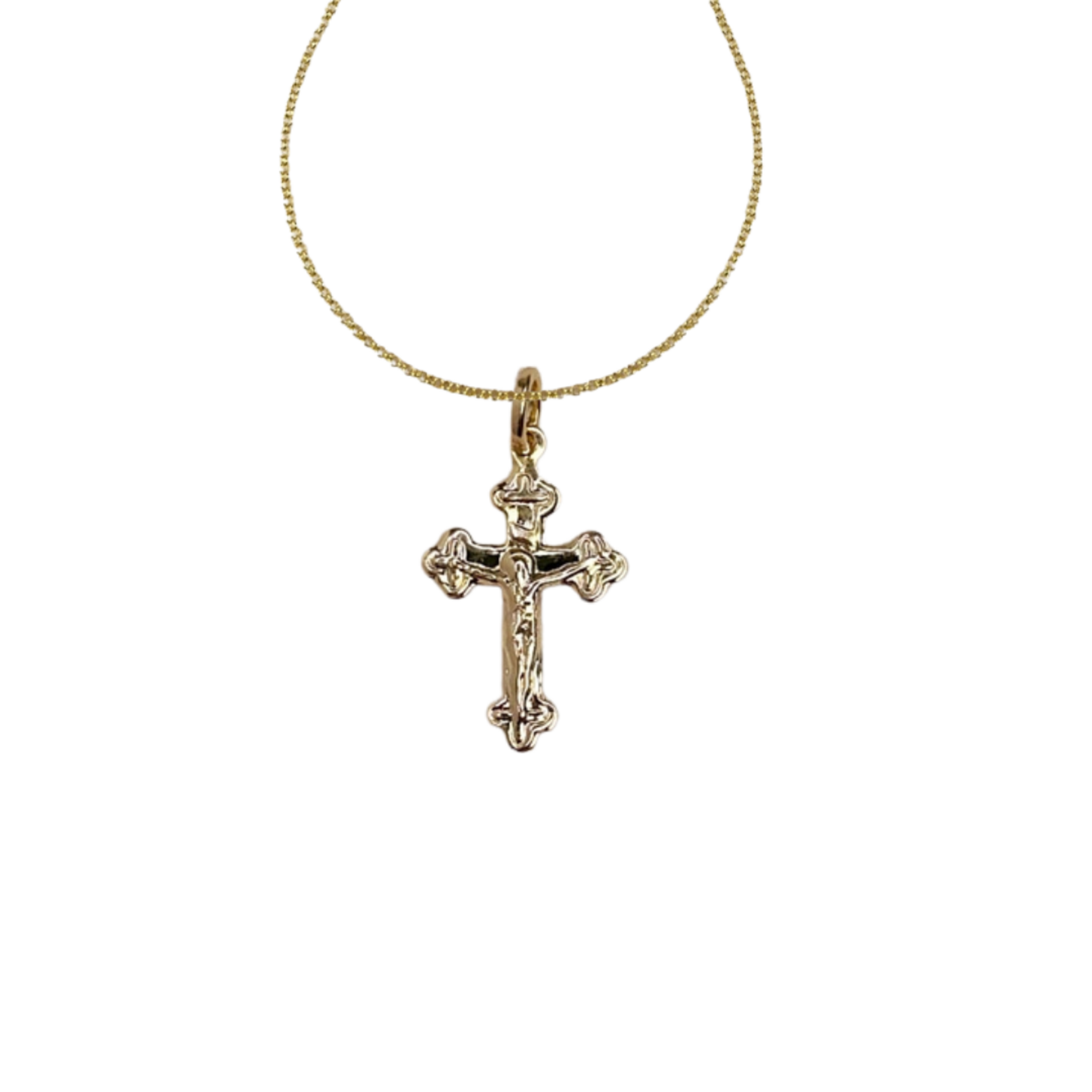 18K Gold Filled Detailed Crucifix