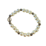 Guadalupe White Pearl Bead Stretch Bracelet