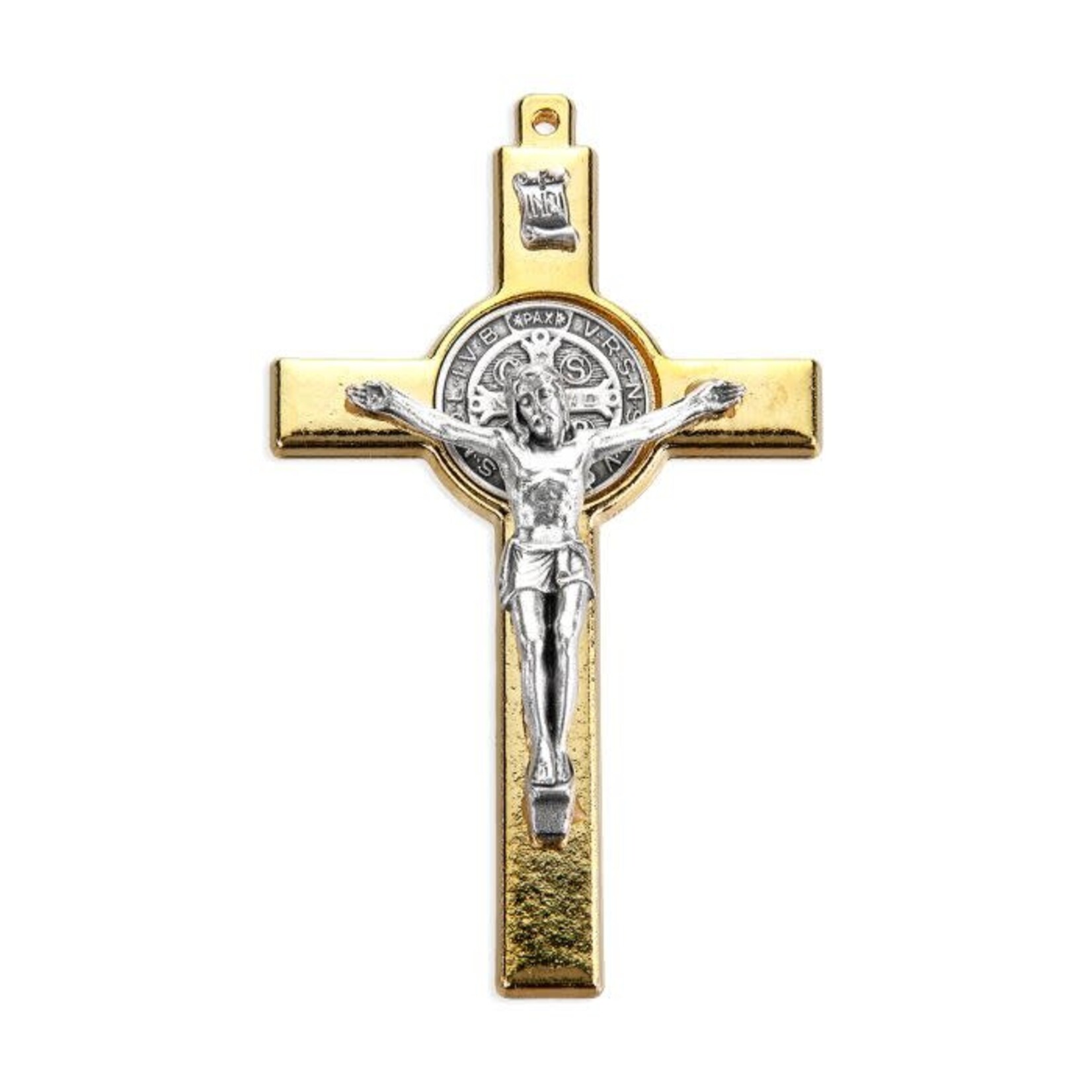 Gold and Silver St Benedict Crucifix Pendant
