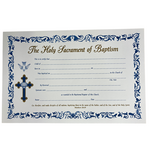 Sacrament of Baptism Certificate 24 Pack