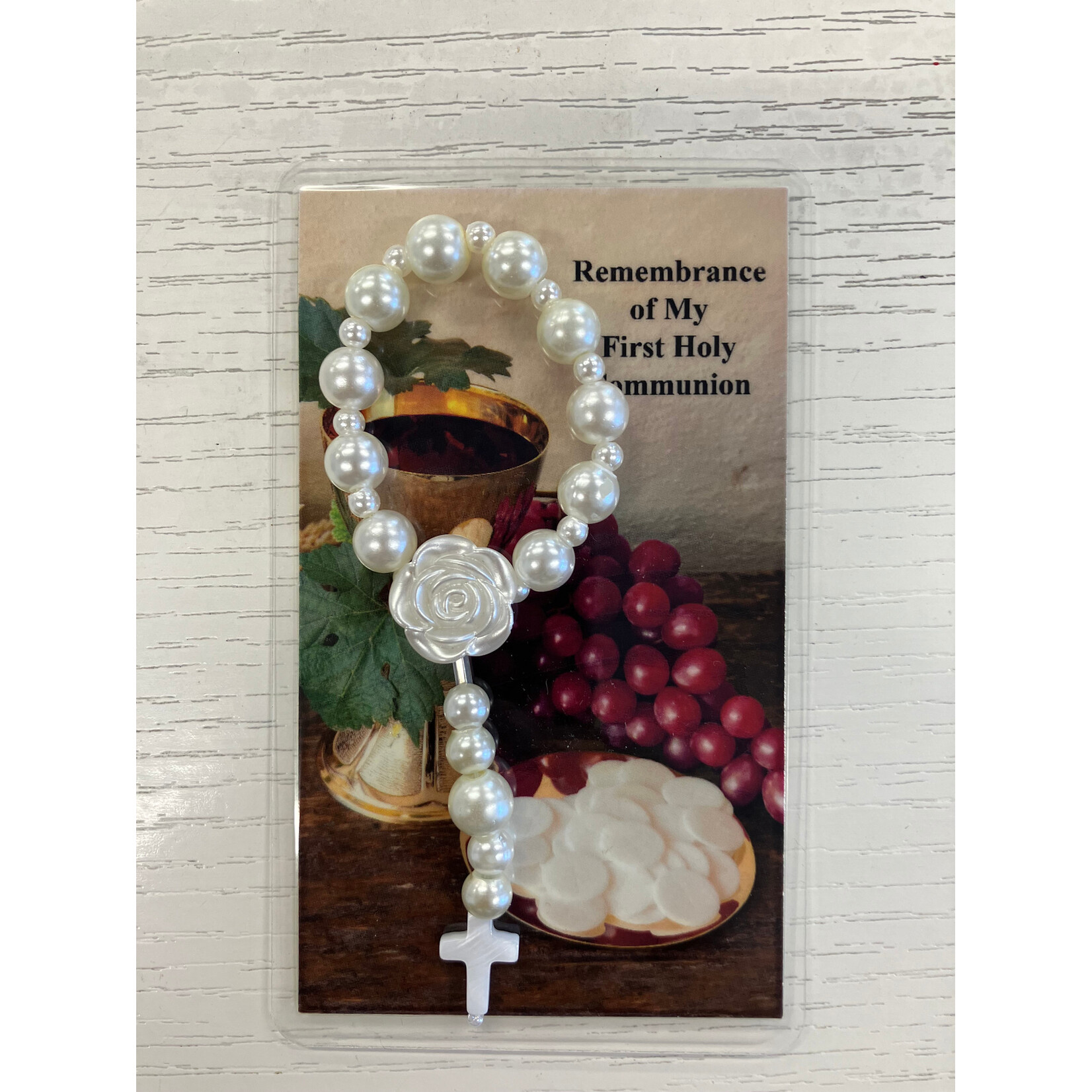 First Communion Pocket Rosary White