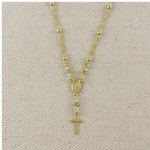 18K Gold Filled Rosary Style Necklace
